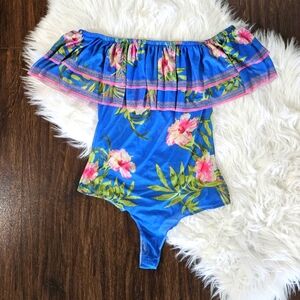 Fashion Nova Blue Bodysuit